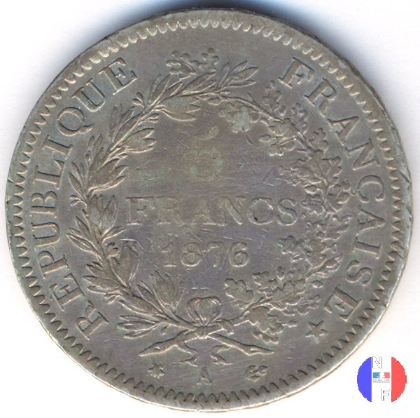 5 franchi Ercole 1876 (Parigi)