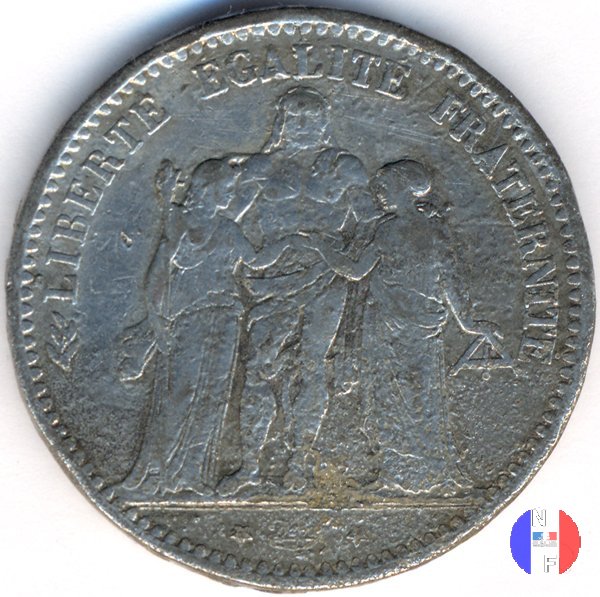 5 franchi Ercole 1876 (Parigi)