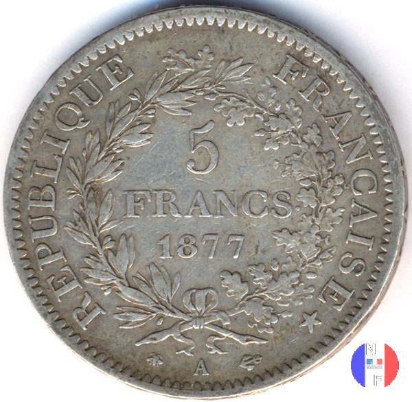 5 franchi Ercole 1877 (Parigi)