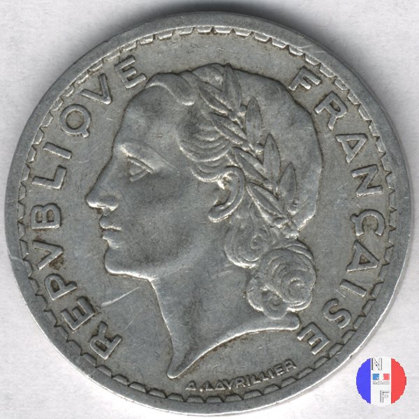 5 franchi - alluminio 1945 (Parigi)