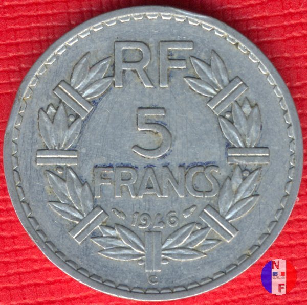 5 franchi - alluminio 1946 (Castelsarrasin)