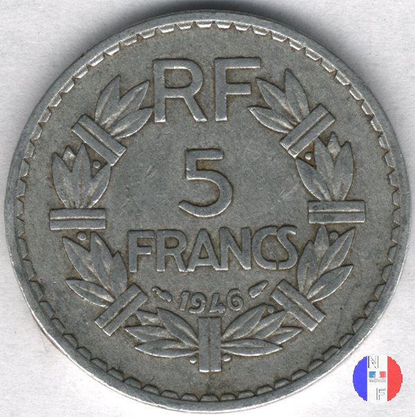 5 franchi - alluminio 1946 (Parigi)