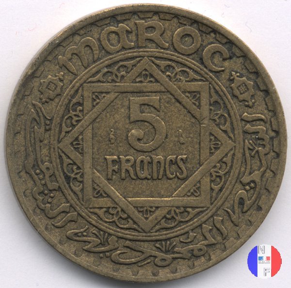 5 franchi - bronzo-alluminio 1945 (Parigi)