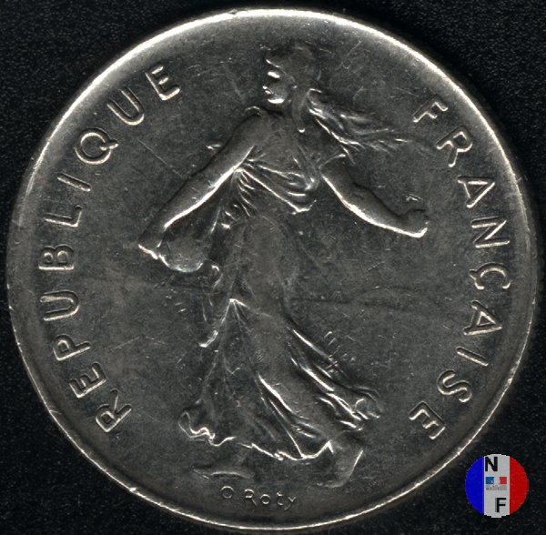 5 franchi seminatrice - cupronickel 1973 (Parigi)