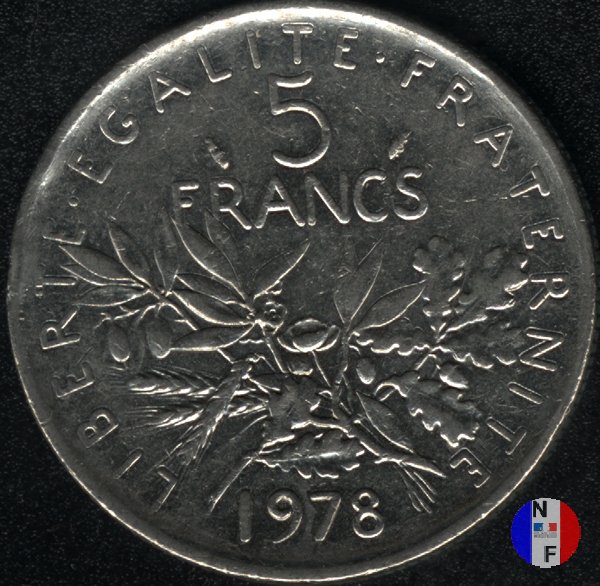 5 franchi seminatrice - cupronickel 1978 (Pessac)