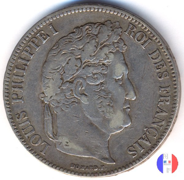 5 franchi - testa coronata 1834 (Bordeaux)