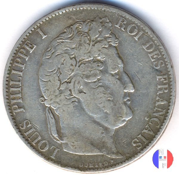 5 franchi - testa coronata 1844 (Bordeaux)