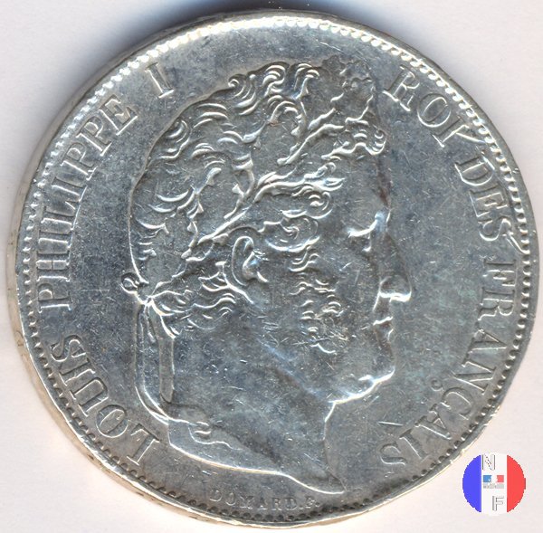 5 franchi - testa coronata 1848 (Bordeaux)