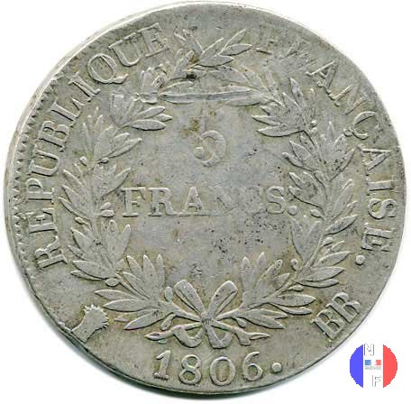 5 franchi - testa nuda 1806 (Strasburgo)