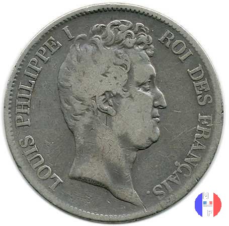 5 franchi - testa nuda 1830 (Bordeaux)