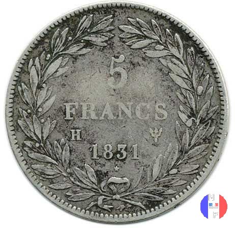 5 franchi - testa nuda 1831 (La Rochelle)