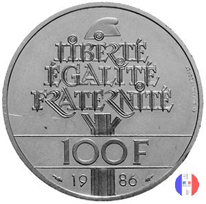 100 franchi 1986 - statua della Libertà 1986 (Pessac)