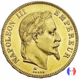 100 franchi - testa laureata 1866 (Parigi)