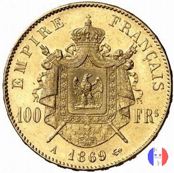 100 franchi - testa laureata 1869 (Parigi)