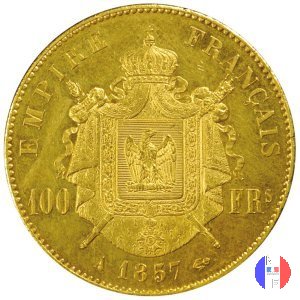 100 franchi - testa nuda 1857 (Parigi)