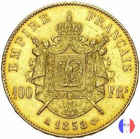 100 franchi - testa nuda 1858 (Parigi)