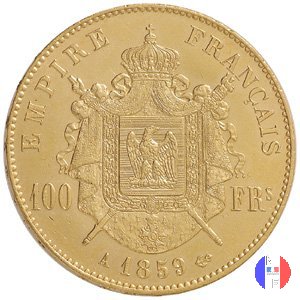 100 franchi - testa nuda 1859 (Parigi)