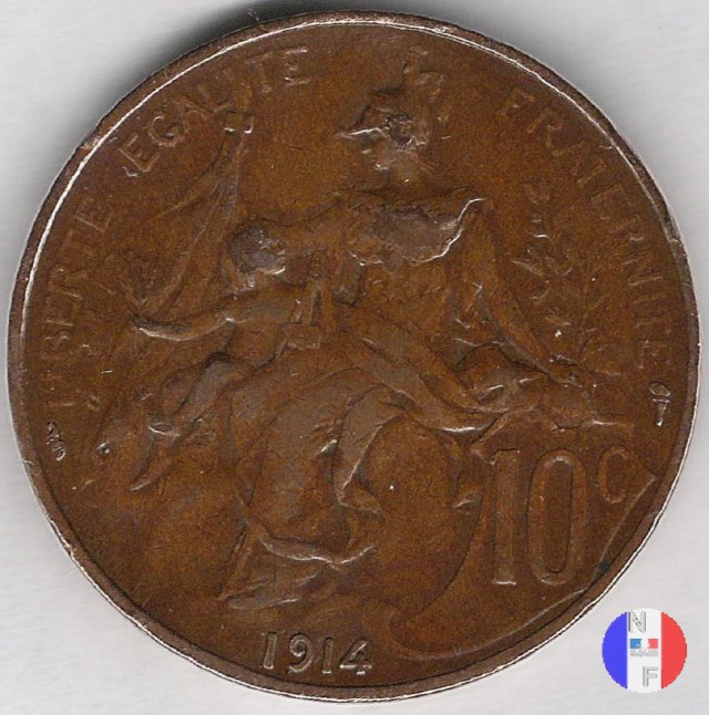 10 centesimi Dupuis 1914 (Parigi)