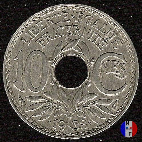 10 centesimi Lindauer - maillechort 1938 (Parigi)