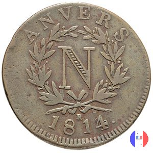 10 centesimi - N in corona 1814 (Anversa)