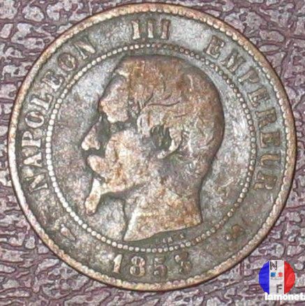 10 centesimi - testa nuda 1853 (Rouen)
