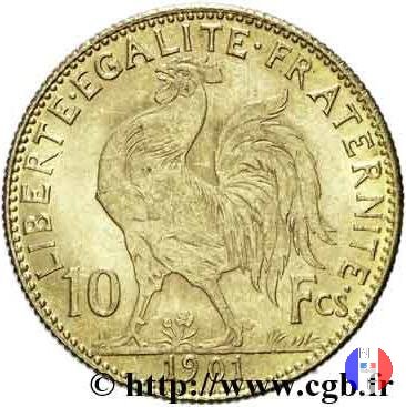 10 franchi gallo 1901 (Parigi)