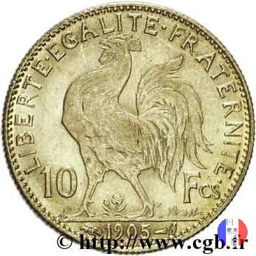 10 franchi gallo 1905 (Parigi)