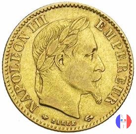 10 franchi - testa laureata 1868 (Parigi)