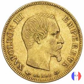 10 franchi - testa nuda, grande modulo 1855 (Parigi)