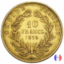 10 franchi - testa nuda, grande modulo 1859 (Parigi)