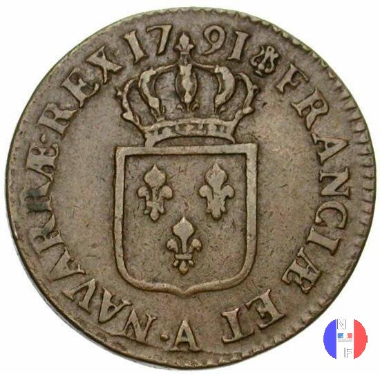 12 deniers (sol) 1791 (Parigi)