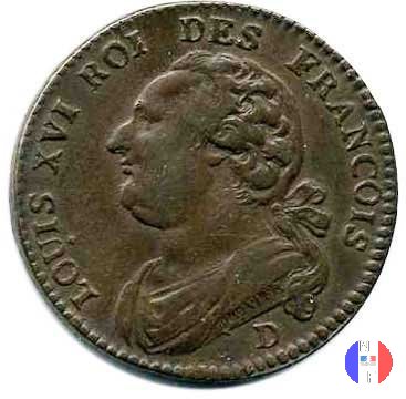 12 deniers - tipo françois 1791 (Lione)