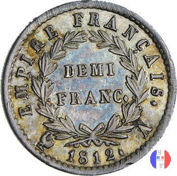 1/2 franco - testa laureata, tipo Empire 1812 (Parigi)