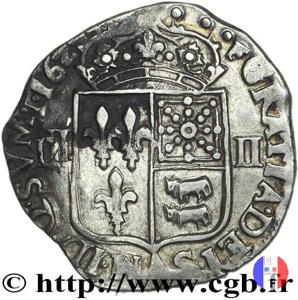 1/4 di scudo del Béarn 1629 (Morlaas)