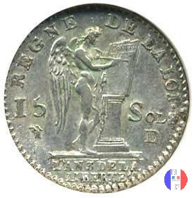 15 sols - tipo français 1792 (Lione)