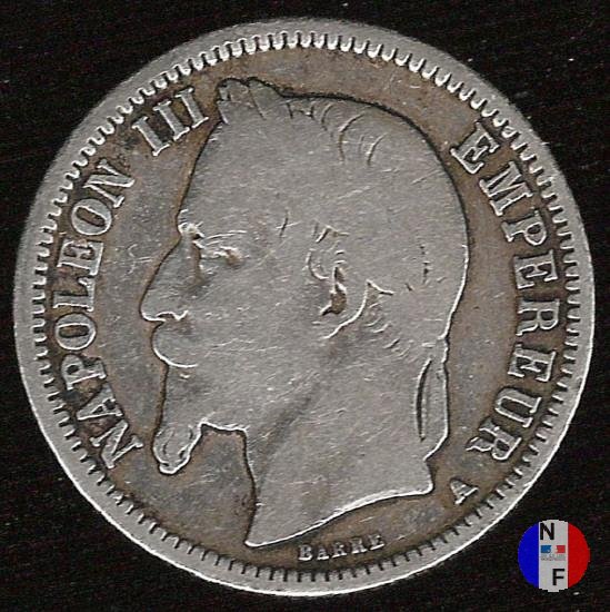 1 franco - testa laureata 1867 (Parigi)