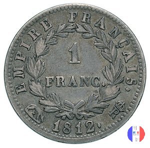 1 franco - testa laureata, tipo Empire 1812 (Roma)