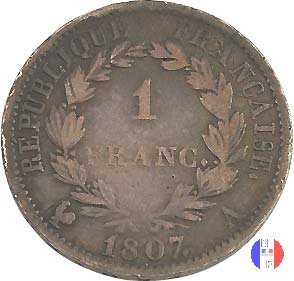 1 franco - testa nuda 1807 (Parigi)