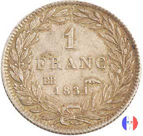 1 franco - testa nuda 1831 (Strasburgo)