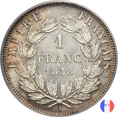 1 franco - testa nuda 1858 (Parigi)