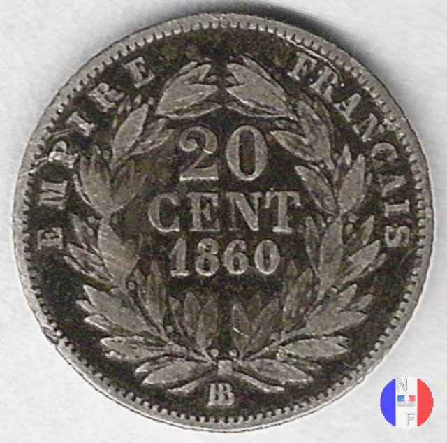 20 centesimi - testa nuda 1860 (Strasburgo)