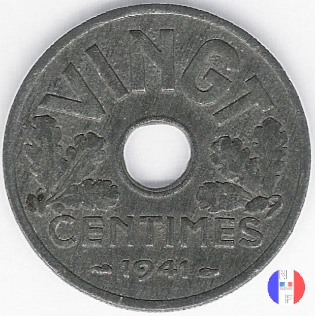 20 centesimi - tipo VINGT 1941 (Parigi)