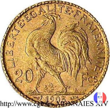 20 franchi gallo 1903 (Parigi)