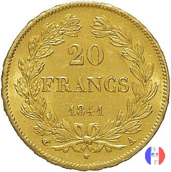 20 franchi - testa coronata 1841 (Parigi)