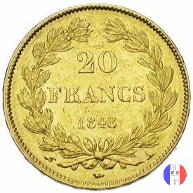 20 franchi - testa coronata 1848 (Parigi)