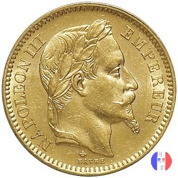 20 franchi - testa laureata 1863 (Parigi)