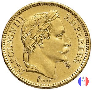 20 franchi - testa laureata 1864 (Strasburgo)