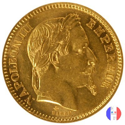 20 franchi - testa laureata 1865 (Parigi)