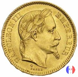 20 franchi - testa laureata 1865 (Strasburgo)