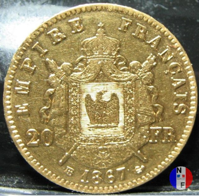 20 franchi - testa laureata 1867 (Strasburgo)